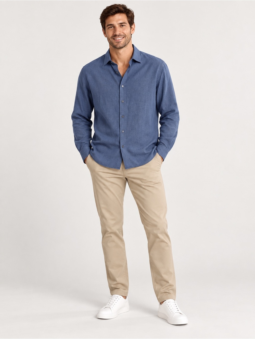 Michael Kors Men’s XXL Blue Classic Fit Long Sleeve Button-Down Shirt